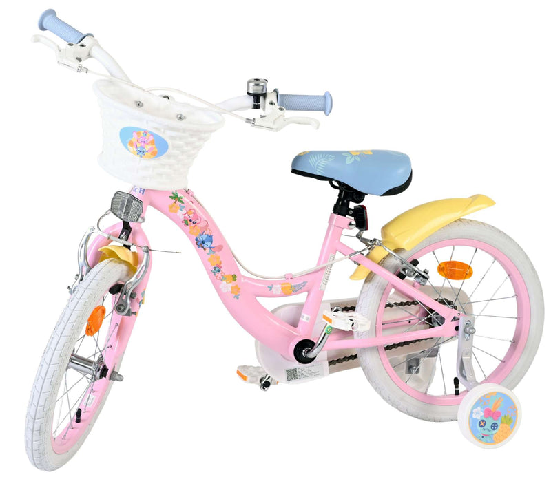 Load image into Gallery viewer, Stich disney stitch kinderfiets - meisjes - 16 inch - roze - twee handremmen
