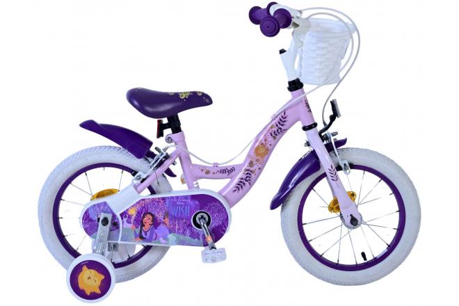 Load image into Gallery viewer, Wish disney kinderfiets - meisjes - 14 inch - paars - twee handremmen
