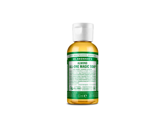 Dr. bronner's vloeibare zeep - pure castile - amandel - 60 ml
