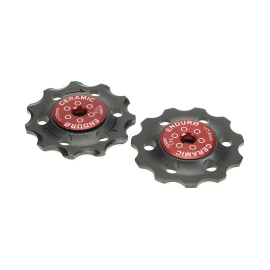 Enduro bearings jockey wheel set zero ceramic - shimano - 11 speed - red