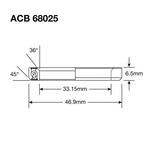 Enduro bearings acb 68025 cc - abec 5 - black oxide (angular contact) - 33,15x46,9x6,5 (36x45°)