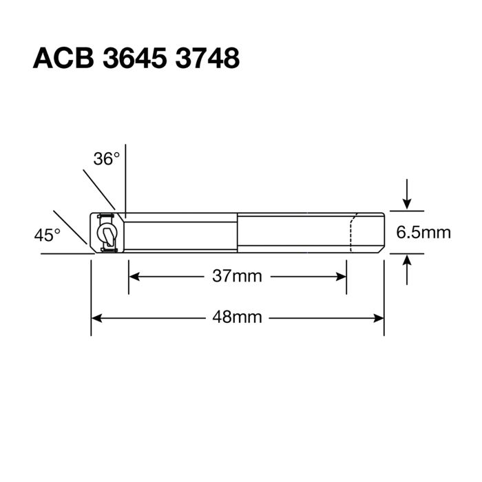 Load image into Gallery viewer, Enduro bearings acb 3645 3748 bo - abec 5 - black oxide (angular contact) - 37x48x6,5 (36x45°)
