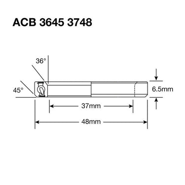 Enduro bearings acb 3645 3748 bo - abec 5 - black oxide (angular contact) - 37x48x6,5 (36x45°)