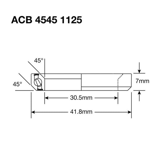 Enduro bearings acb 4545 1125 ss - 440c stainless (angular contact) - 30,5x41,8x6,5 (45x45°)
