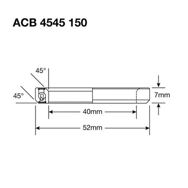 Enduro bearings acb 4545 150 bo - abec 5 - black oxide (angular contact) - 40x52x7 (45x45°)