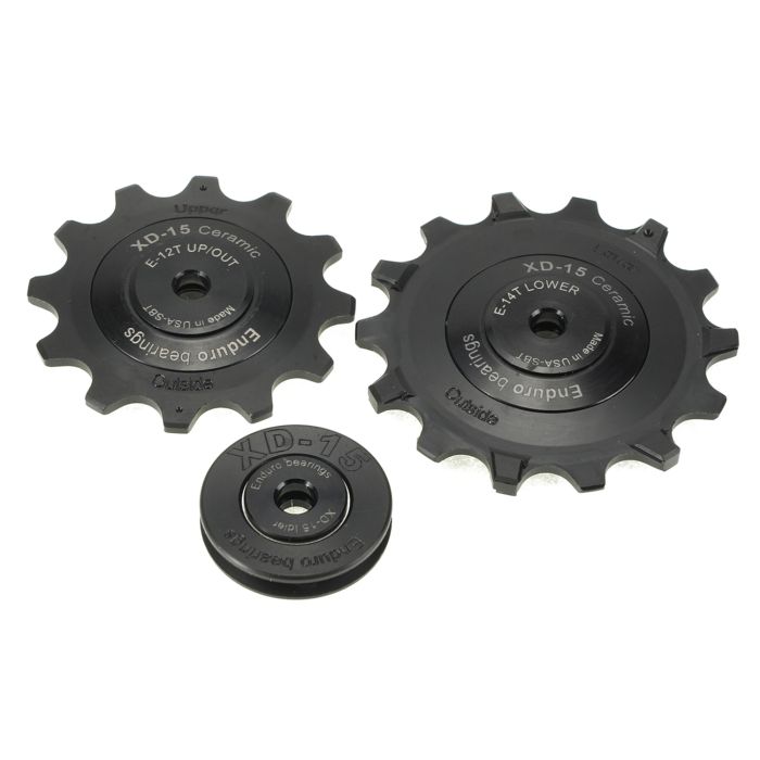 Load image into Gallery viewer, Enduro bearings jockey wheel set xd-15 - sram eagle - 12 speed - black
