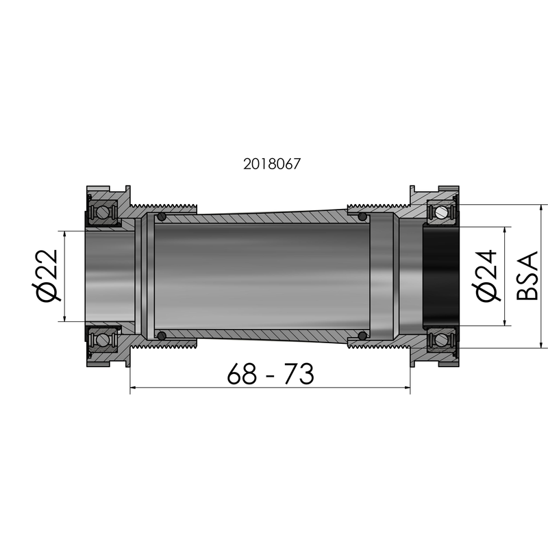Load image into Gallery viewer, Trapas Elvedes Hollowtech Sram Truvativ Mtb Race Zwart
