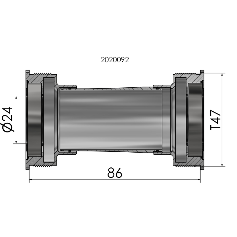 Cargue la imagen en el visor de la galería, Trapas Elvedes Thread fit T47 Shimano intern 86 mm
