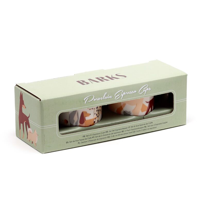 Load image into Gallery viewer, Barks hond set 2 porselein espresso kopjes
