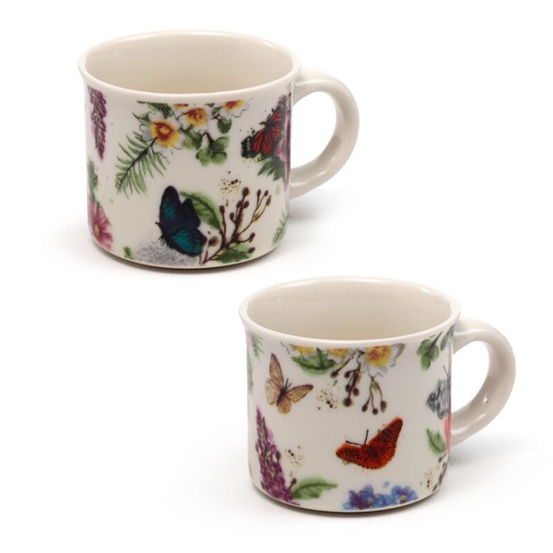 Load image into Gallery viewer, Butterfly meadows set 2 porselein espresso kopjes
