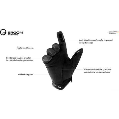 Ergon handschoen HE2 Evo mt M