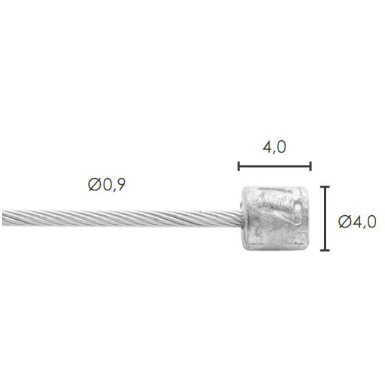 Elvedes schakel binnenkabel rvs 0.9mm nippel 4x4