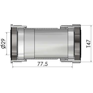 Elvedes trapas thread fit t47a (cerv�lo) voor sram dub