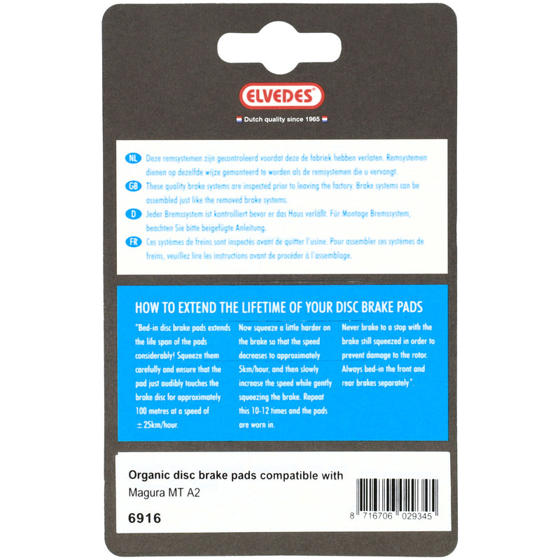 Load image into Gallery viewer, Elvedes schijfremblokken 6916 zacht
