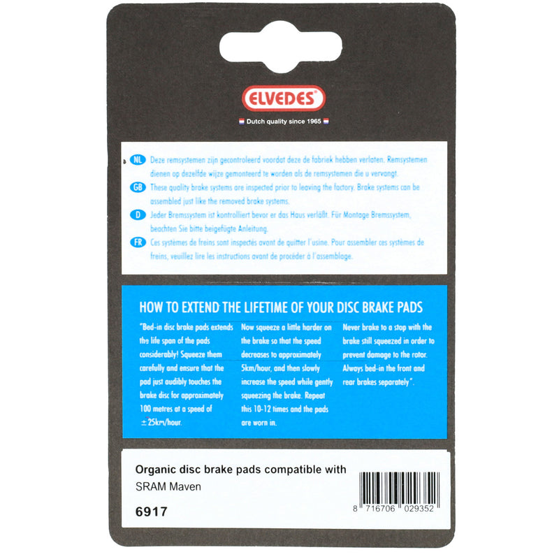 Load image into Gallery viewer, Elvedes schijfremblokken 6917 zacht
