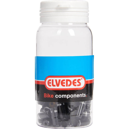 Pot Kabelhoedje Elvedes Zwart 5,0mm | Aluminium | 50 Stuks