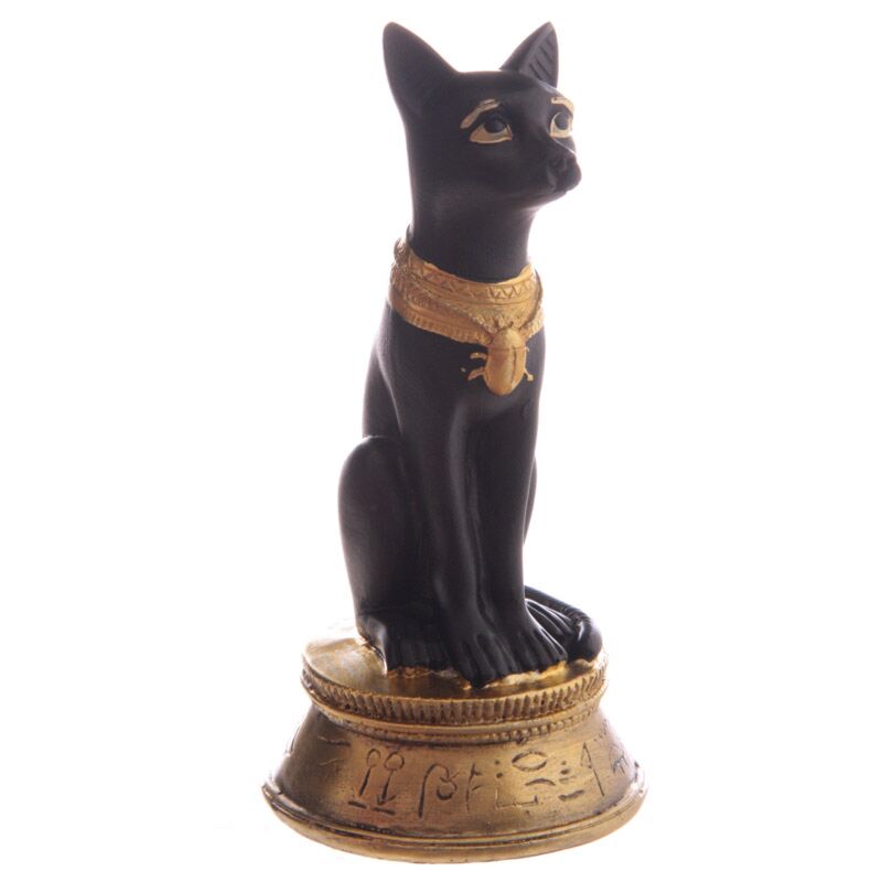 Load image into Gallery viewer, Egypte - zwart goud bast draagt een scarabee ketting
