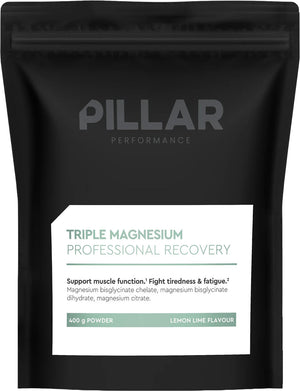 Pillar performance triple magnesium powder lemon lime value pack 400g bag