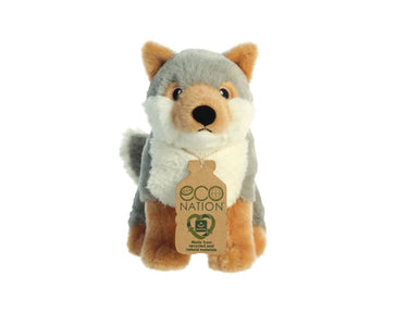 Eco nation pluchen knuffel - wolf - 24 cm