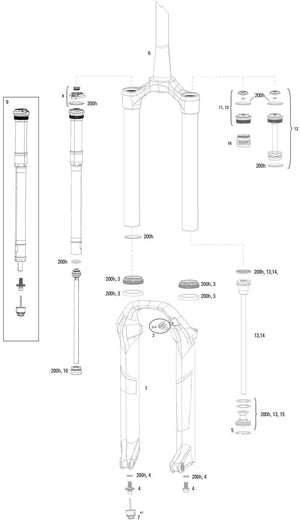 Rockshox verende voorvork pike dj susp. fork rs pike dj red 100mm travel