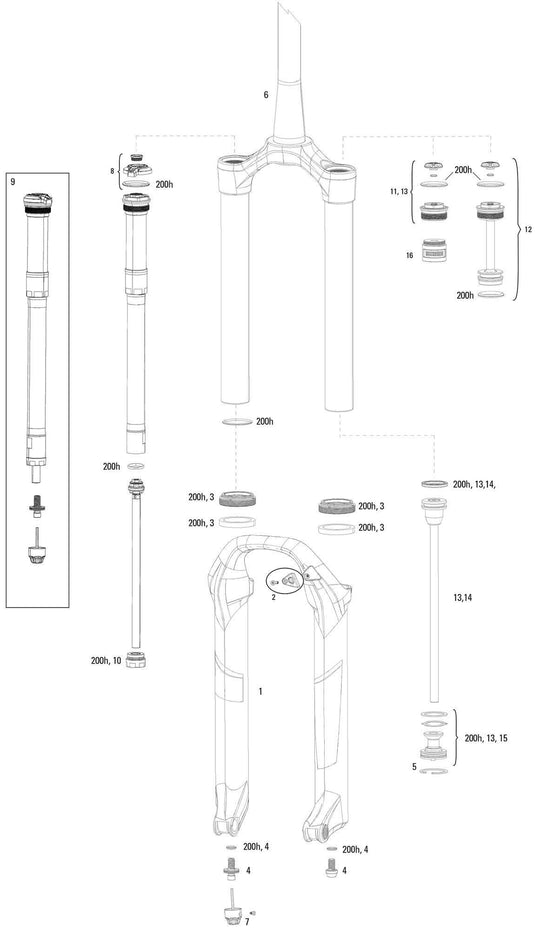 Rockshox verende voorvork pike dj susp.fork rs pike dj 140mm black