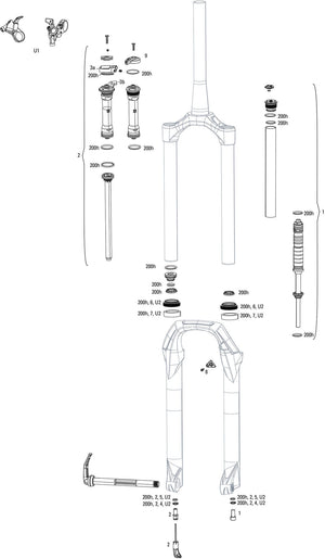 Rockshox verende voorvork judy silver tk susp.fork rs judy sil.tk oneloc black