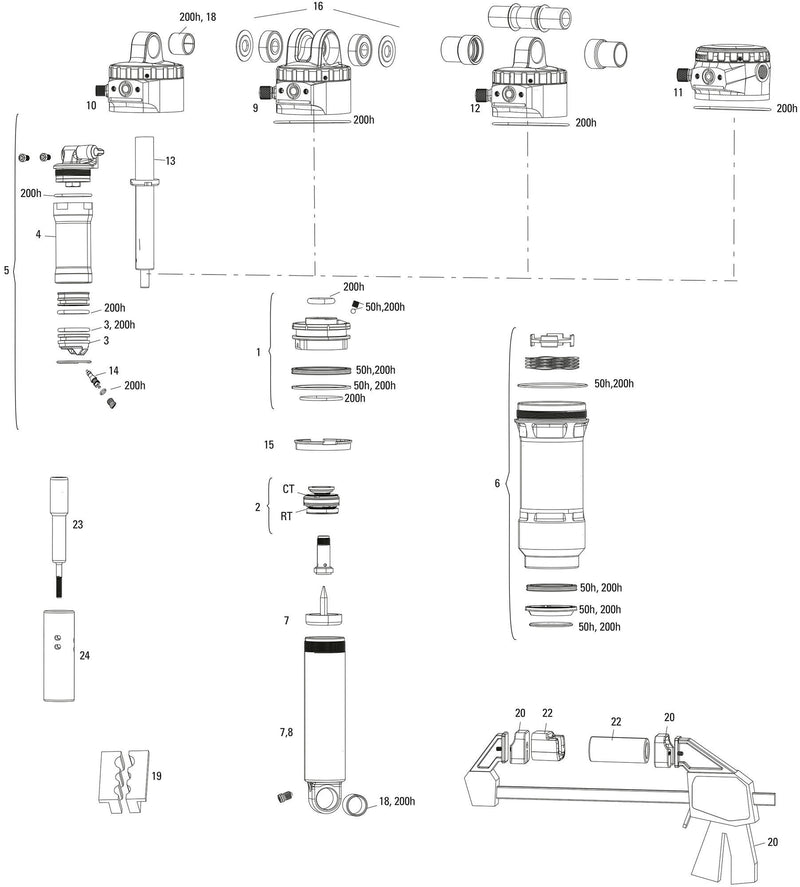 Load image into Gallery viewer, Rockshox schokdemper super deluxe ultimate rc2t rear shock rs sup.del. ult.rc2t 185x47,5mm

