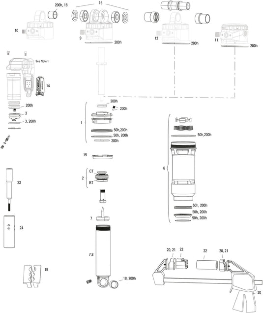 Rockshox schokdemper super deluxe ultimate flight attendant rear shock rs sup.del. ult.fa 210x55mm