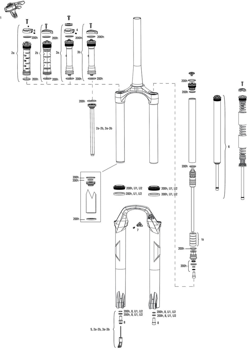 Load image into Gallery viewer, Rockshox verende voorvork recon silver rl rs spring recon p. 29 120 sa sb 51 off black
