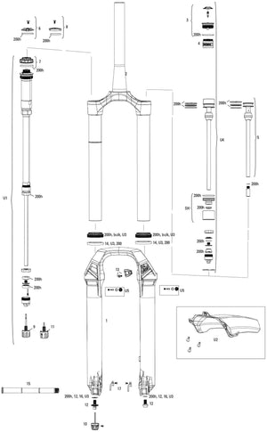 Rockshox verende voorvork lyrik ultimate rc2 sus.fork rs lyrik ult.rc2 27,5 boost 150mm green
