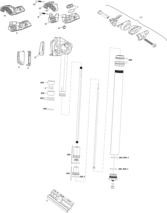 Rockshox vario-zadelpen reverb axs xplr seat post rs reverb axs xplr 27.2 75 mm 400