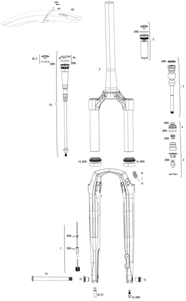 Rockshox federgabel rudy ultimate race day 2 xplr rs suspension fork rudy u 700c 40mm 45off red