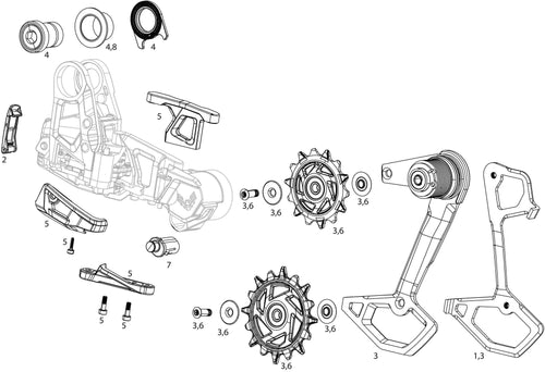 Sram achterderailleur gx eagle axs transmission rear derail. gx eagle axs trans. 12sp