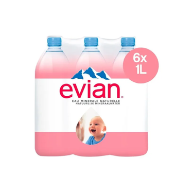Evian 100% rpet (6x 1 liter)