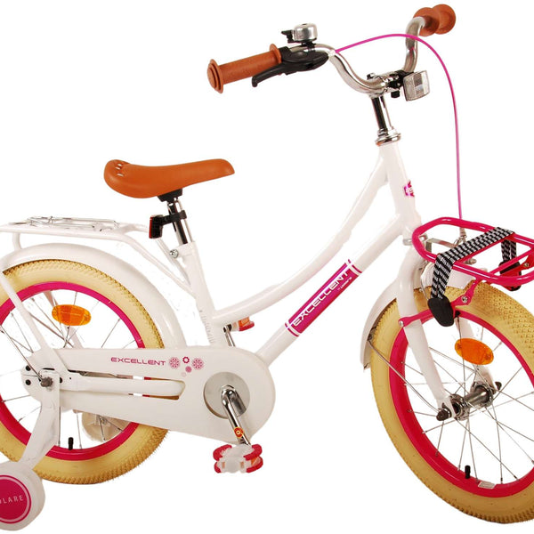 Volare Excellent Kinderfiets - Meisjes - 16 inch - Wit- 95% afgemonteerd