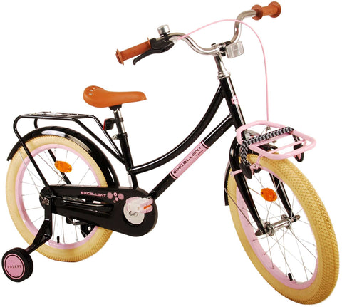 Volare Excellent Kinderfiets - Meisjes - 18 inch - Zwart - 95% afgemonteerd