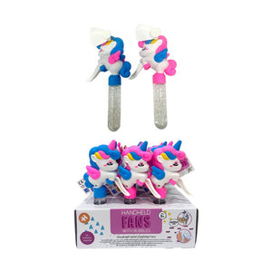 Unicorn magic draagbare handventilator met bellenblaas