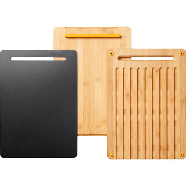 Fiskars Functional Form Set bamboe snijplanken set van 3