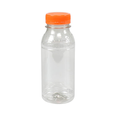 Pet flesje 250cc + oranje dop (240 stuks)
