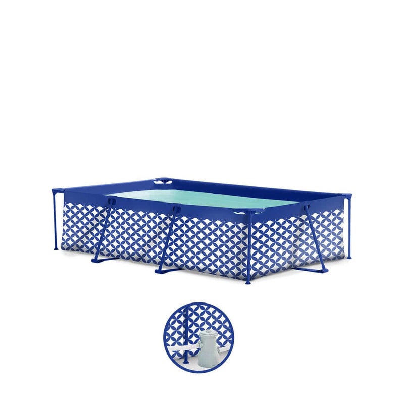 Load image into Gallery viewer, Elegance | donkerblauw wit opzet zwembad 260x160x65 cm incl. accessoires
