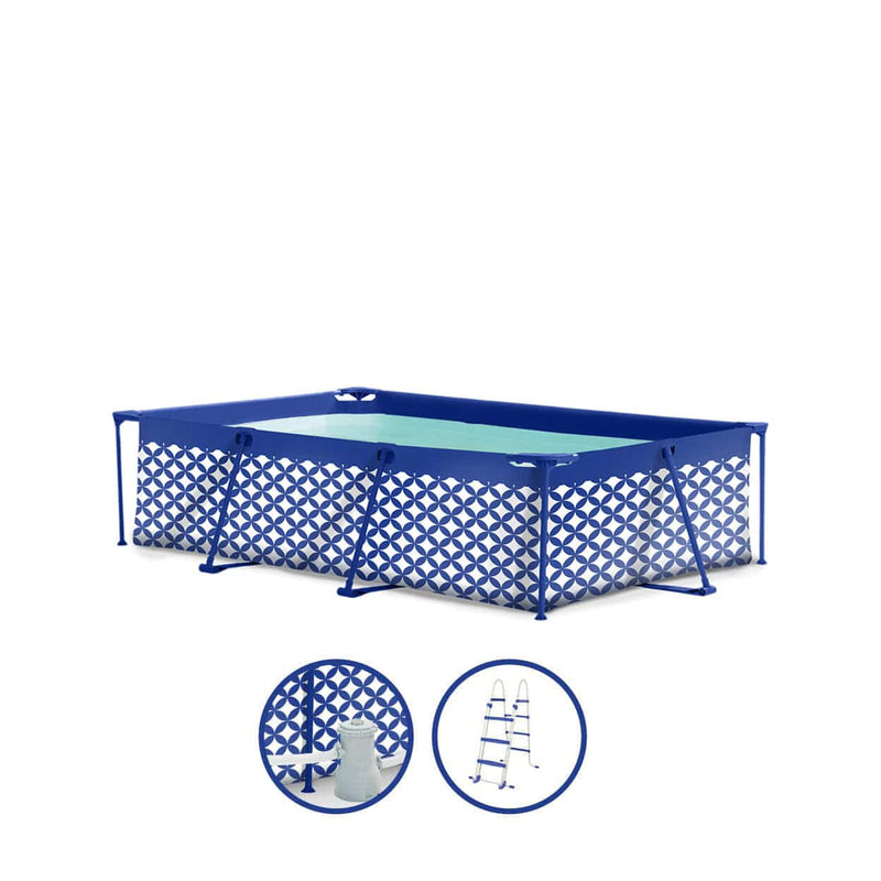 Load image into Gallery viewer, Elegance | donkerblauw wit opzet zwembad 260x160x65 cm incl. accessoires
