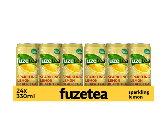 Fuze tea sparkling black tea blik (24x 33cl)