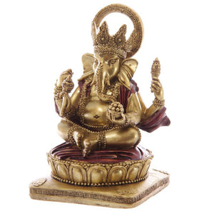 Goud rood ganesh beeld 14cm