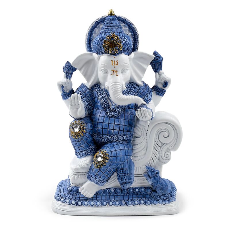 Load image into Gallery viewer, Wit blauw ganesh meditatie
