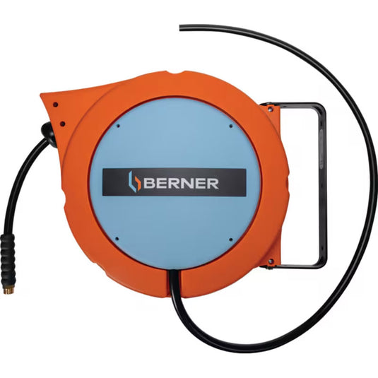 Berner luchthaspel 15bar 10m ø8mm zelfoprollend oranje