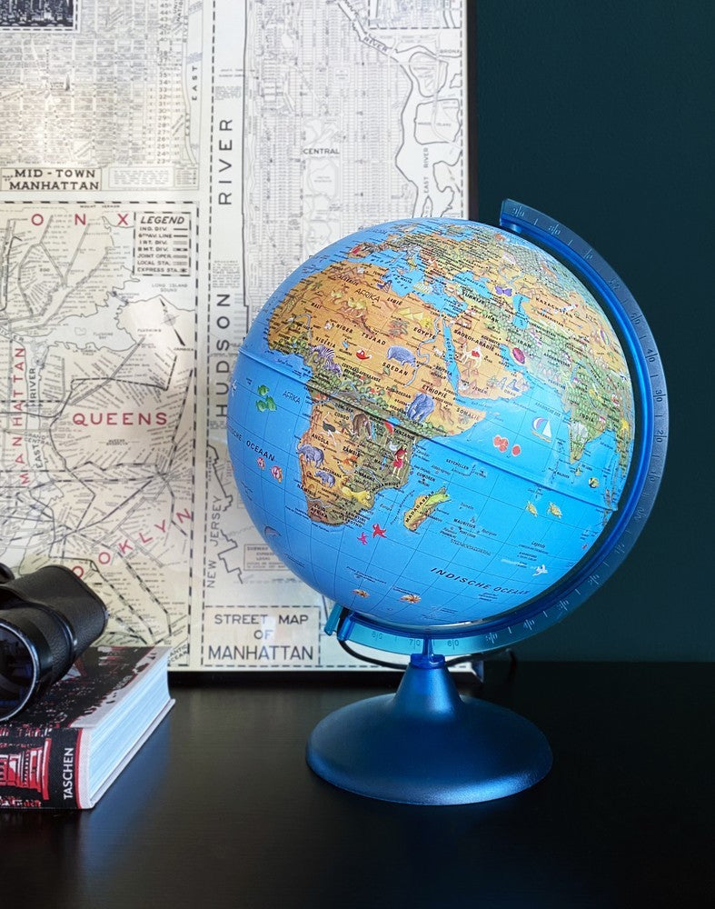 Load image into Gallery viewer, Arca globe : 25 cm met led verlichting (0325bu) wereldbol
