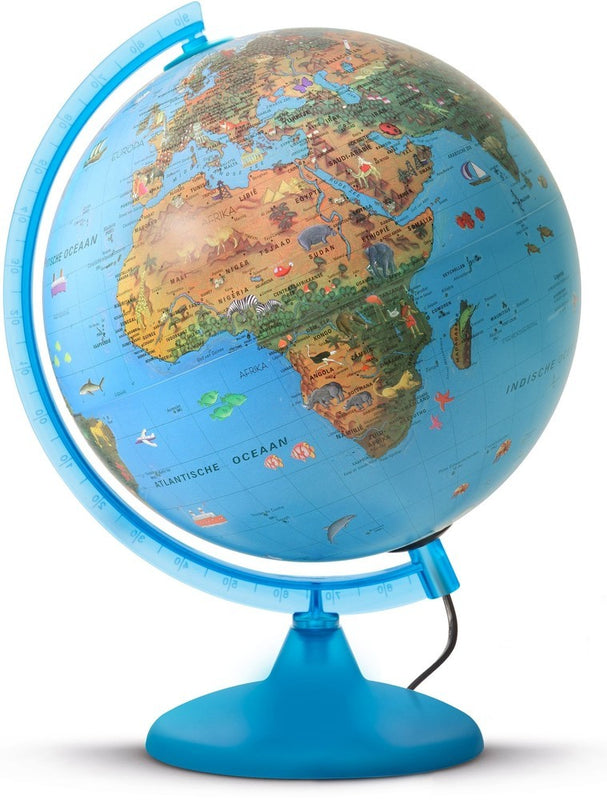 Arca globe : 25 cm met led verlichting (0325bu) wereldbol