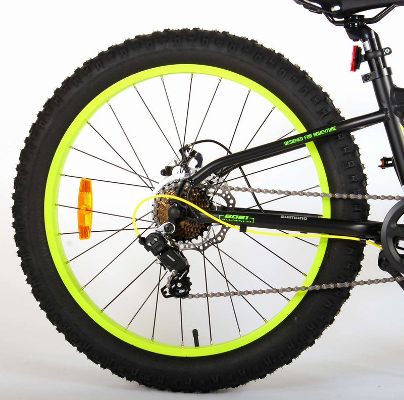 Load image into Gallery viewer, Volare Gradient Kinderfiets – Jongens – 24 inch – Zwart Groen Geel – 7 speed – Prime Collection
