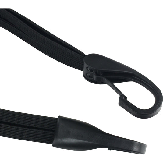 Widek snelbinder met grote veiligheids haak en 4 banden. zwart 57cm