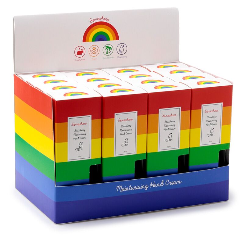 Load image into Gallery viewer, Somewhere regenboog handcreme 75ml - aardbei
